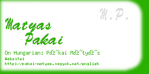 matyas pakai business card